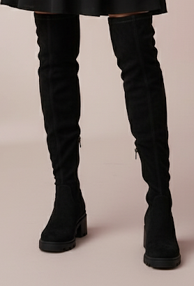 black high knee boots