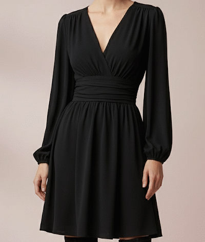 v-neck black dress