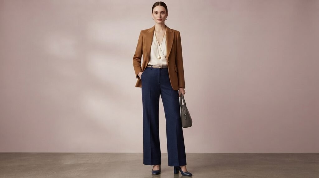 office work outfit ideas for v shape body shape